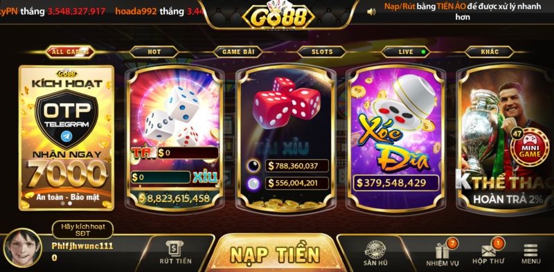 Giao diện GO88 được cược thủ đánh giá rất cao